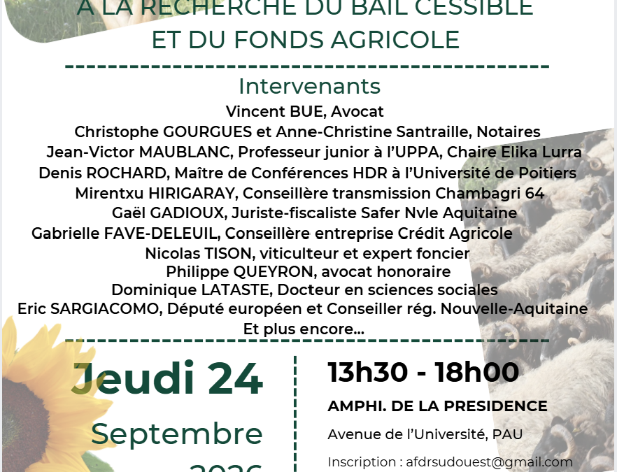 Transmission : A la recherche du fonds agricole et du bail cessible